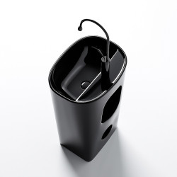 UMYWALKA WOLNOSTOJĄCA CERAMICZNA OWALNA CLARO-BL-490 CZARNA CLARO-BL-490