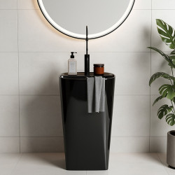 UMYWALKA WOLNOSTOJĄCA CERAMICZNA OWALNA CLARO-BL-490 CZARNA CLARO-BL-490