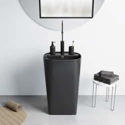 UMYWALKA WOLNOSTOJĄCA CERAMICZNA OWALNA CLARO-MTB-490 CZARNY MAT CLARO-MTB-490