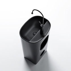 UMYWALKA WOLNOSTOJĄCA CERAMICZNA OWALNA CLARO-MTB-490 CZARNY MAT CLARO-MTB-490