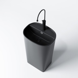 UMYWALKA WOLNOSTOJĄCA CERAMICZNA OWALNA CLARO-MTB-490 CZARNY MAT CLARO-MTB-490