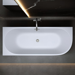 HYDROSAN WANNA WOLNOSTOJĄCA MERA2-509C2-L-P-GRBR BIAŁA PRZELEW SZCZOTKOWANA STAL