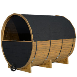 SAUNA OGRODOWA FIŃSKA BECZKA Z PIECEM TROMSO-HG-2 4-6 OSOBOWA 210x210 CM TROMSO-HG TROMSO-HG-2