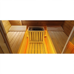 SAUNA OGRODOWA FIŃSKA BECZKA Z PIECEM TROMSO-HG-2 4-6 OSOBOWA 210x210 CM TROMSO-HG TROMSO-HG-2
