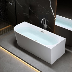HYDROSAN WANNA WOLNOSTOJĄCA MERA2-509C2-R-P-GRBR BIAŁA PRZELEW SZCZOTKOWANA STAL