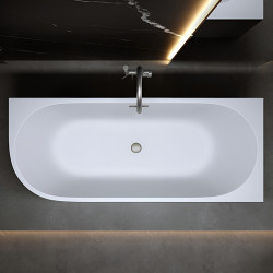 HYDROSAN WANNA WOLNOSTOJĄCA MERA2-509C2-R-P-GRBR BIAŁA PRZELEW SZCZOTKOWANA STAL