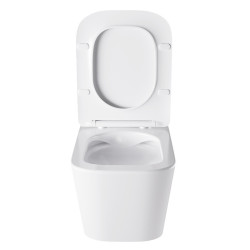 ZESTAW PODTYNKOWY WC STELAŻ GEBERIT DUOFIX MISKA AQUA-WH-03 PRZYCISK DELTA 50 CZARNY POŁYSK