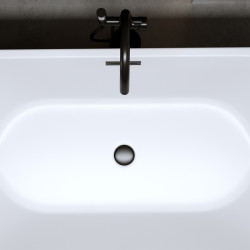 HYDROSAN WANNA PRZYŚCIENNA LENA2-527C2-P-BL BIAŁA PRZELEW CZARNY
