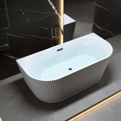 HYDROSAN WANNA WOLNOSTOJĄCA CARLO2-517D2-P-BL BIAŁA PRZELEW CZARNY