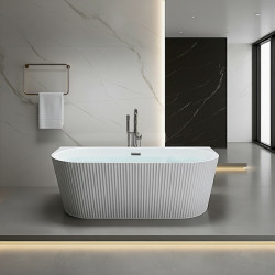 HYDROSAN WANNA WOLNOSTOJĄCA CARLO2-517D2-P-GR-BR BIAŁA PRZELEW SZCZOTKOWANA STAL