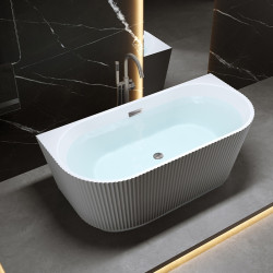 HYDROSAN WANNA WOLNOSTOJĄCA CARLO2-517D2-P-GR-BR BIAŁA PRZELEW SZCZOTKOWANA STAL