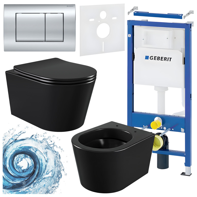 ZESTAW PODTYNKOWY WC STELAŻ GEBERIT DUOFIX MISKA ELITE-MTB-03 PRZYCISK DELTA 30 CHROM