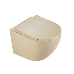 MISKA WC WISZĄCA RIMLESS PEAK-CAP-RIM-03 CAPPUCCINO DESKA WOLNOOPADAJĄCA DUROPLAST PEAK-CAP-RIM-03