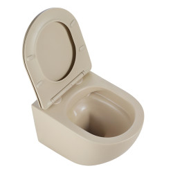 MISKA WC WISZĄCA RIMLESS PEAK-CAP-RIM-03 CAPPUCCINO DESKA WOLNOOPADAJĄCA DUROPLAST PEAK-CAP-RIM-03