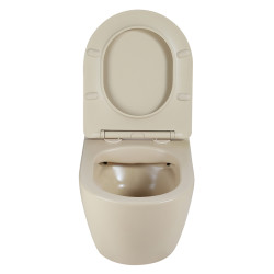 MISKA WC WISZĄCA RIMLESS PEAK-CAP-RIM-03 CAPPUCCINO DESKA WOLNOOPADAJĄCA DUROPLAST PEAK-CAP-RIM-03