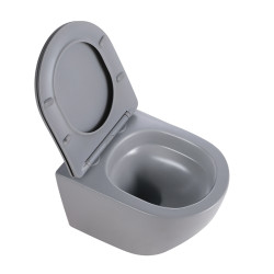 MISKA WC WISZĄCA TORNADO FLOW-MTGR-TR-03 SZARY MAT DESKA WOLNOOPADAJĄCA DUROPLAST FLOW-MTGR-TR-03