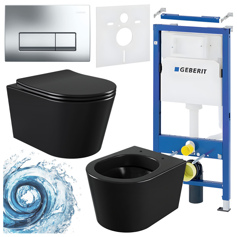 ZESTAW PODTYNKOWY WC STELAŻ GEBERIT DUOFIX MISKA ELITE-MTB-03 PRZYCISK DELTA 50 CHROM