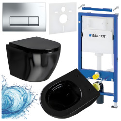 ZESTAW PODTYNKOWY WC STELAŻ GEBERIT DUOFIX MISKA MIZU-BL-RIM-02 PRZYCISK DELTA 50 CHROM