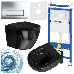 ZESTAW PODTYNKOWY WC STELAŻ GEBERIT DUOFIX MISKA FLOW-BL-TR-02 PRZYCISK DELTA 50 CHROM