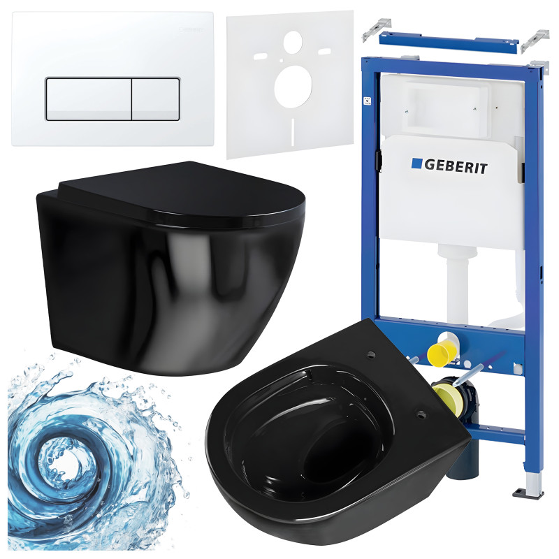 ZESTAW PODTYNKOWY WC STELAŻ GEBERIT DUOFIX MISKA FLOW-BL-TR-02 PRZYCISK DELTA 50 BIAŁY
