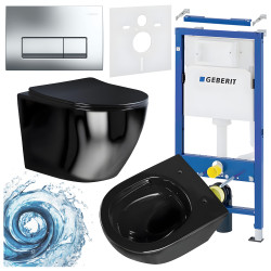 ZESTAW PODTYNKOWY WC STELAŻ GEBERIT DUOFIX MISKA FLOW-BL-TR-03 PRZYCISK DELTA 50 CHROM