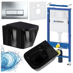 ZESTAW PODTYNKOWY WC STELAŻ GEBERIT DUOFIX MISKA RAIN-BL-RIM-03 PRZYCISK DELTA 50 CHROM