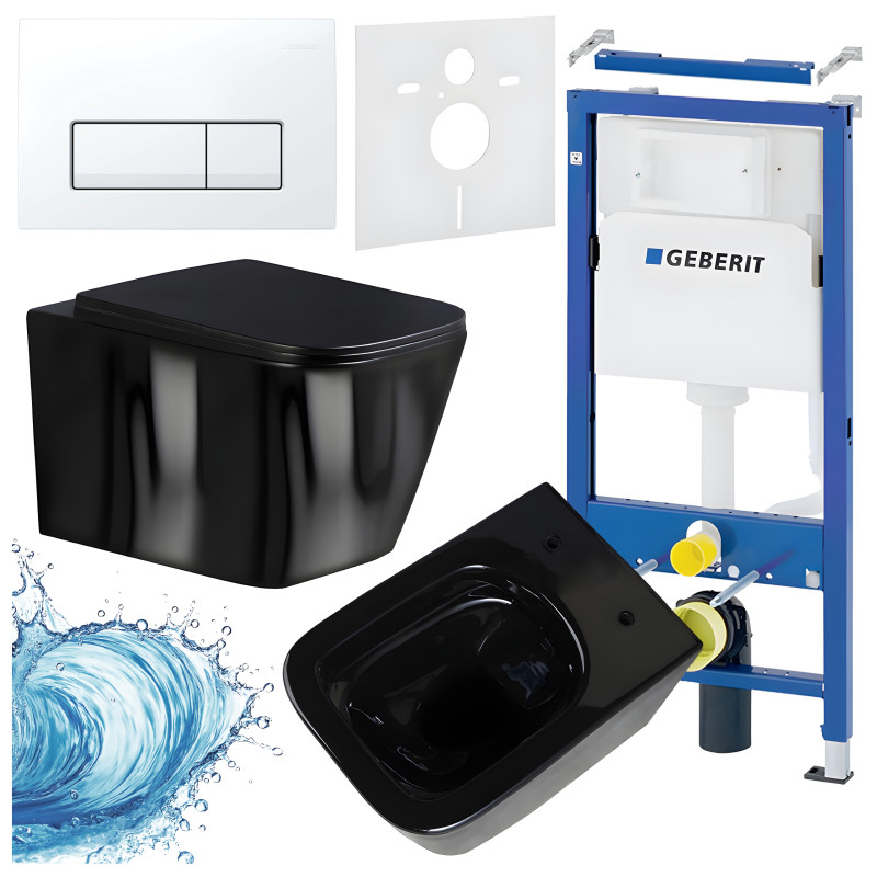 ZESTAW PODTYNKOWY WC STELAŻ GEBERIT DUOFIX MISKA RAIN-BL-RIM-03 PRZYCISK DELTA 50 BIAŁY