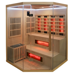 SAUNA INFRARED/FIŃSKA MOSS1 Z PIECEM HARVIA 6KW 4-5 OSOBOWA 150x150 CM 2w1 MOSS1 NEW