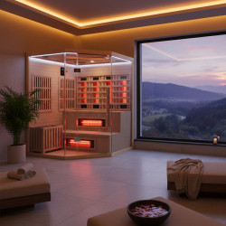 SAUNA INFRARED/FIŃSKA MOSS1 Z PIECEM HARVIA 6KW 4-5 OSOBOWA 150x150 CM 2w1 MOSS1 NEW