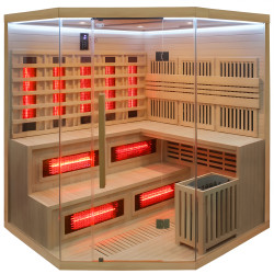 SAUNA INFRARED/FIŃSKA MOSS2 Z PIECEM HARVIA 8KW 5-6 OSOBOWA 200x200 CM 2w1 MOSS2 NEW