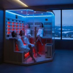 SAUNA INFRARED/FIŃSKA MOSS2 Z PIECEM HARVIA 8KW 5-6 OSOBOWA 200x200 CM 2w1 MOSS2 NEW