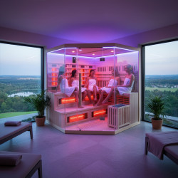 SAUNA INFRARED/FIŃSKA MOSS2 Z PIECEM HARVIA 8KW 5-6 OSOBOWA 200x200 CM 2w1 MOSS2 NEW