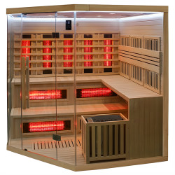 SAUNA INFRARED/FIŃSKA MOSS2 Z PIECEM HARVIA 8KW 5-6 OSOBOWA 200x200 CM 2w1 MOSS2 NEW