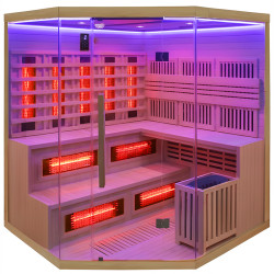 SAUNA INFRARED/FIŃSKA MOSS2 Z PIECEM HARVIA 8KW 5-6 OSOBOWA 200x200 CM 2w1 MOSS2 NEW