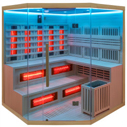SAUNA INFRARED/FIŃSKA MOSS2 Z PIECEM HARVIA 8KW 5-6 OSOBOWA 200x200 CM 2w1 MOSS2 NEW