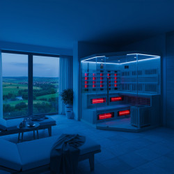 SAUNA INFRARED/FIŃSKA MOSS2 Z PIECEM HARVIA 8KW 5-6 OSOBOWA 200x200 CM 2w1 MOSS2 NEW
