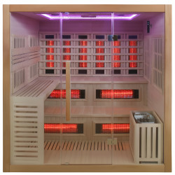 SAUNA INFRARED/FIŃSKA HELSI2 Z PIECEM HARVIA 8KW 5-6 OSOBOWA 200x160 CM 2w1 HELSI2 NEW