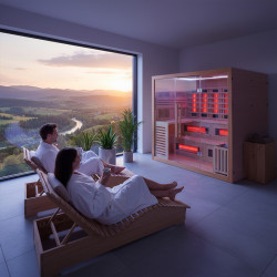 SAUNA INFRARED/FIŃSKA HELSI2 Z PIECEM HARVIA 8KW 5-6 OSOBOWA 200x160 CM 2w1 HELSI2 NEW