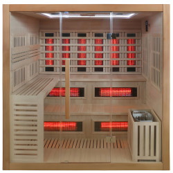 SAUNA INFRARED/FIŃSKA HELSI2 Z PIECEM HARVIA 8KW 5-6 OSOBOWA 200x160 CM 2w1 HELSI2 NEW