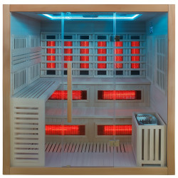 SAUNA INFRARED/FIŃSKA HELSI2 Z PIECEM HARVIA 8KW 5-6 OSOBOWA 200x160 CM 2w1 HELSI2 NEW