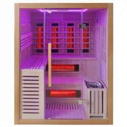 SAUNA KOMBO INFRARED/FIŃSKA HELSI3 Z PIECEM 6kW 3-4 OSOBOWA 160x160 CM 2w1 HELSI3 NEW