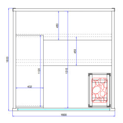 SAUNA KOMBO INFRARED/FIŃSKA HELSI3 Z PIECEM 6kW 3-4 OSOBOWA 160x160 CM 2w1 HELSI3 NEW