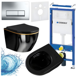 ZESTAW PODTYNKOWY WC STELAŻ GEBERIT DUOFIX MISKA MIZU-BL-GL-RIM-03 PRZYCISK DELTA 50 CHROM