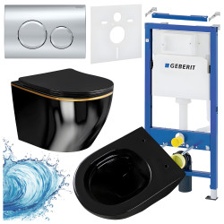 ZESTAW PODTYNKOWY WC STELAŻ GEBERIT DUOFIX MISKA MIZU-BL-GL-RIM-03 PRZYCISK DELTA 20 CHROM