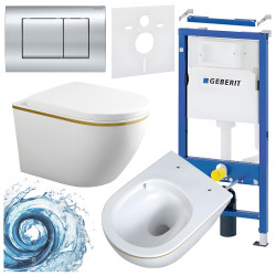 ZESTAW PODTYNKOWY WC STELAŻ GEBERIT DUOFIX MISKA MIZU-WH-GL-TR-02 PRZYCISK DELTA 30 CHROM