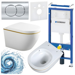 ZESTAW PODTYNKOWY WC STELAŻ GEBERIT DUOFIX MISKA MIZU-WH-GL-TR-02 PRZYCISK DELTA 01 CHROM
