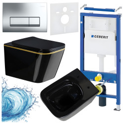ZESTAW PODTYNKOWY WC STELAŻ GEBERIT DUOFIX MISKA RAIN-BL-GL-RIM-03 PRZYCISK DELTA 50 CHROM