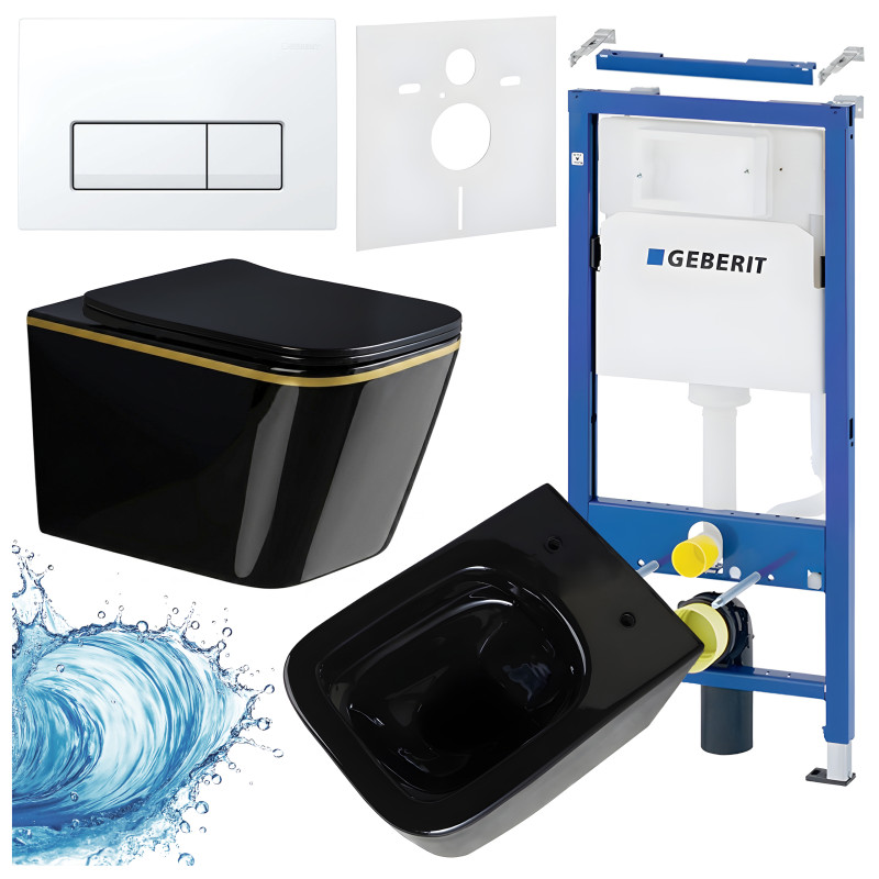 ZESTAW PODTYNKOWY WC STELAŻ GEBERIT DUOFIX MISKA RAIN-BL-GL-RIM-03 PRZYCISK DELTA 50 BIAŁY