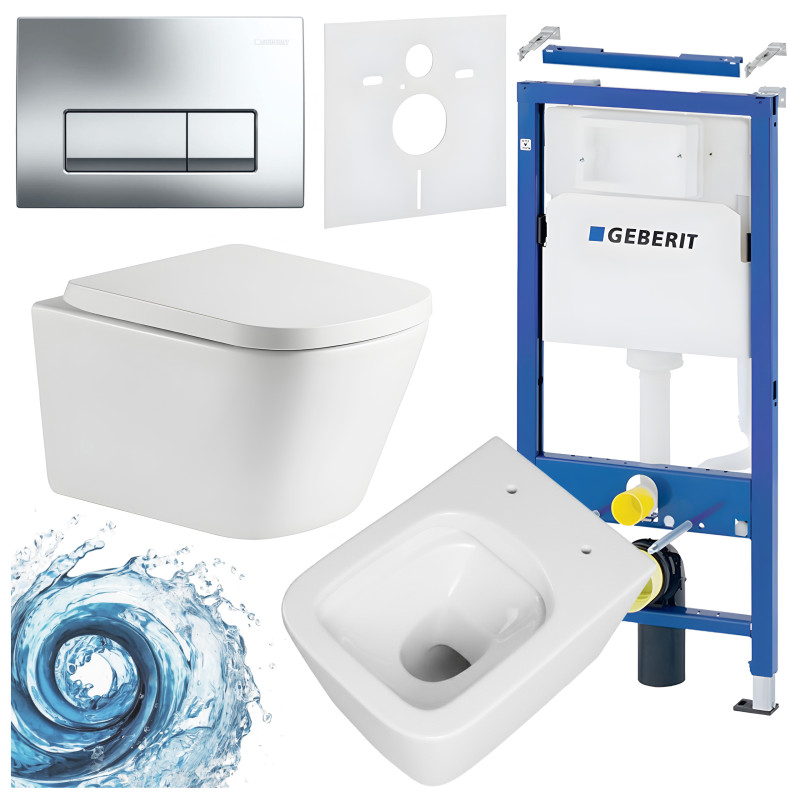 ZESTAW PODTYNKOWY WC STELAŻ GEBERIT DUOFIX MISKA VIVA-WH-TR-02 PRZYCISK DELTA 50 CHROM