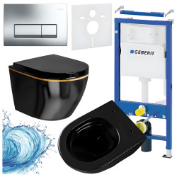 ZESTAW PODTYNKOWY WC STELAŻ GEBERIT DUOFIX MISKA MIZU-BL-GL-RIM-02 PRZYCISK DELTA 50 CHROM